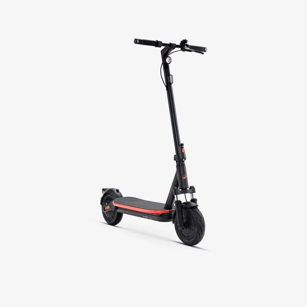 Trottinette électrique Decathlon LD900E dépliée, vue de profil, avec son plateau large et ses roues de 10 pouces