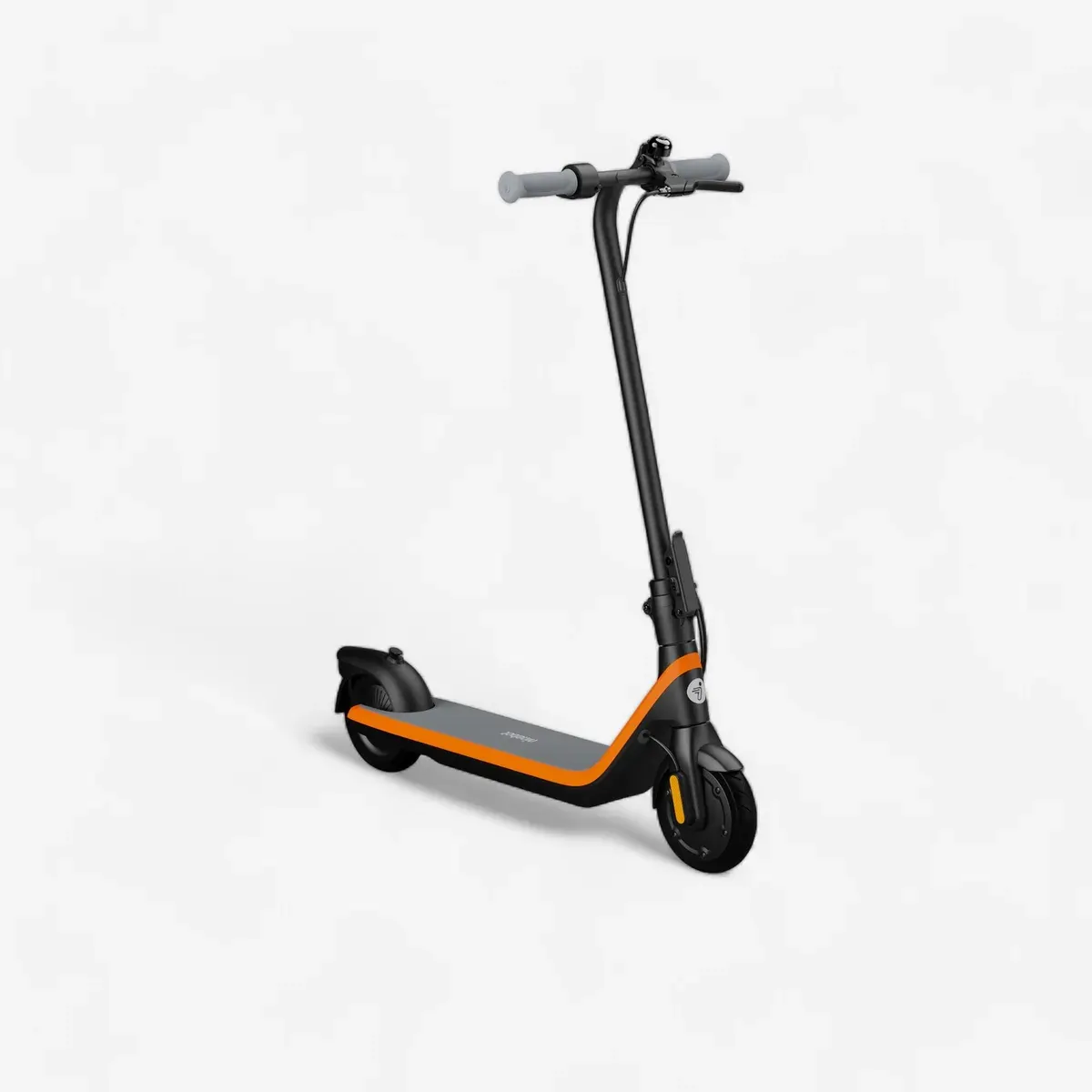 Trottinette électrique enfant Ninebot C2 noire et orange, dépliée, vue de profil