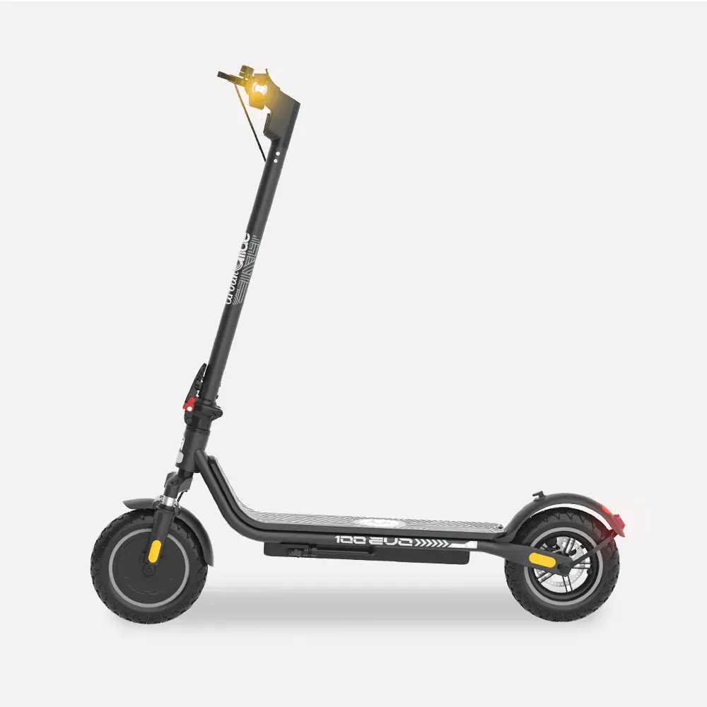 Trottinette électrique Urbanglide 100 Evo noire, vue de profil, pneus tout-terrain de 10 pouces