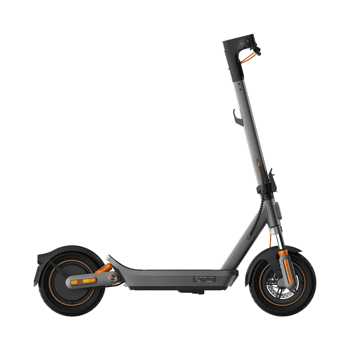 Trottinette électrique Xiaomi Electric Scooter 6 Max grise, dépliée, avec ses roues de 12 pouces